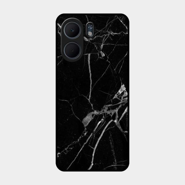 Black Marble Patter Glass Case Cover For Oppo A5X 5G