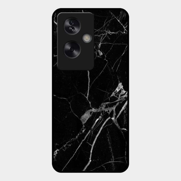 Black Marble Patter Glass Case Cover For Oppo A79 5G