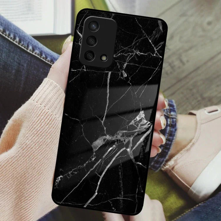 Black Marble Patter Glass Case Cover For Oppo - ShopOnCliQ