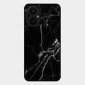 Black Marble Patter Glass Case Cover For Oppo F21 Pro 5G