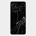 Black Marble Patter Glass Case Cover For Oppo F23 5G