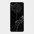 Black Marble Patter Glass Case Cover For Oppo F27 Pro Plus 5G