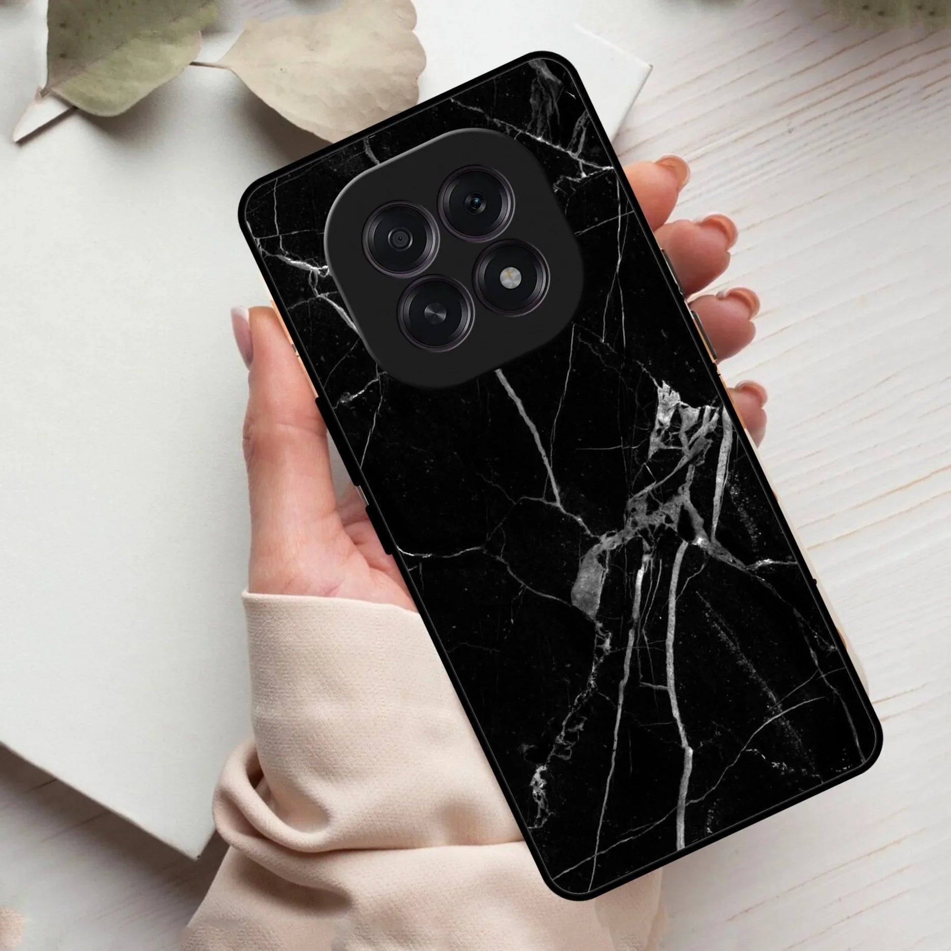Black Marble Patter Glass Case Cover For Oppo - ShopOnCliQ