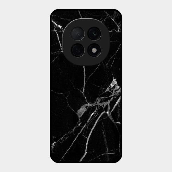 Black Marble Patter Glass Case Cover For Oppo F29 Pro 5G