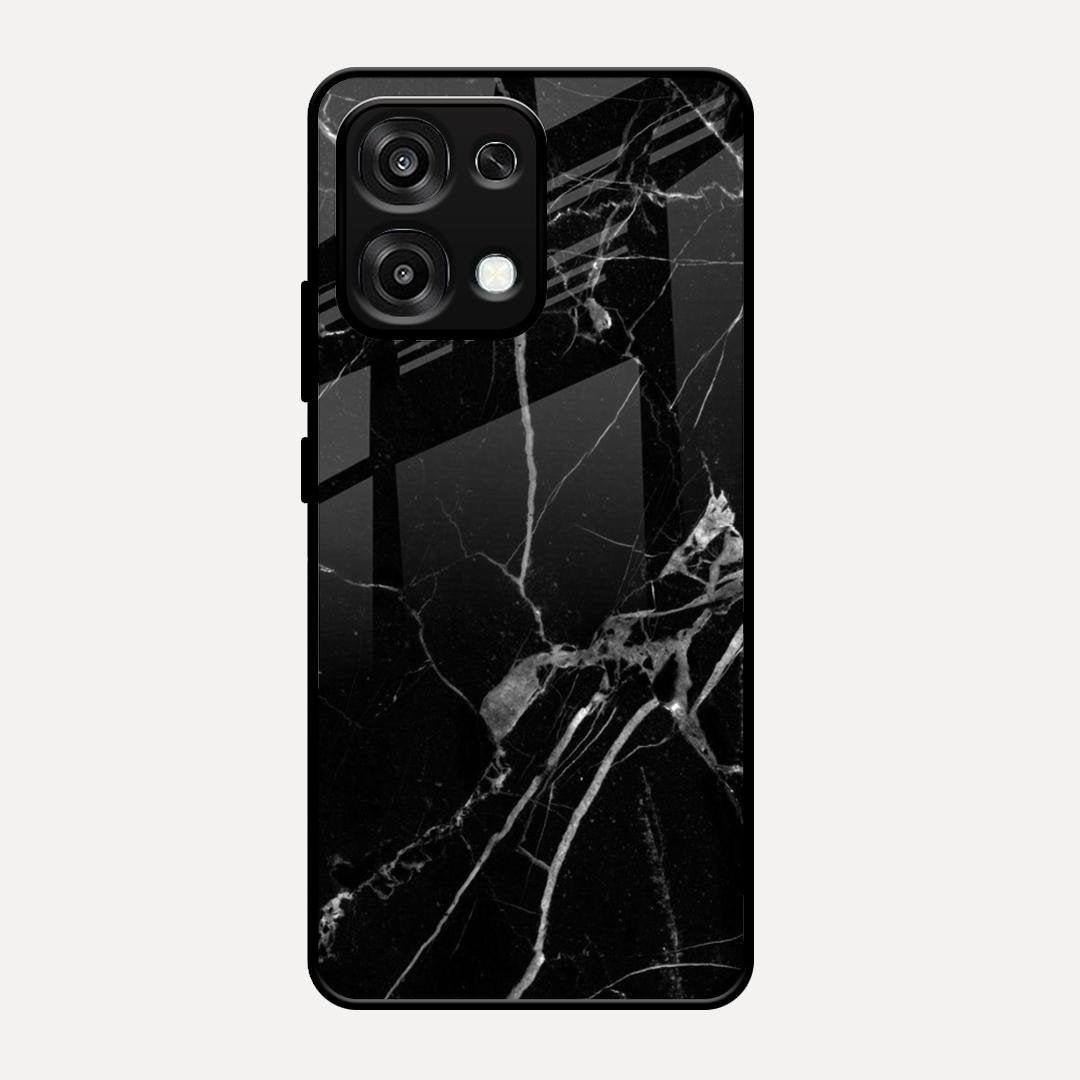 Black Marble Patter Glass Case Cover For Oppo F31 5G