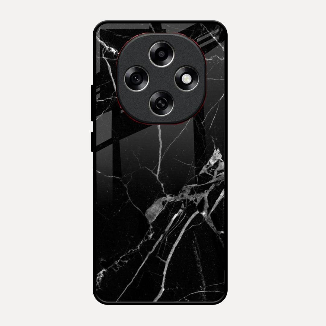 Black Marble Patter Glass Case Cover For Oppo F31 Pro 5G