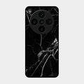 Black Marble Patter Glass Case Cover For Oppo Find X8 Pro 5G