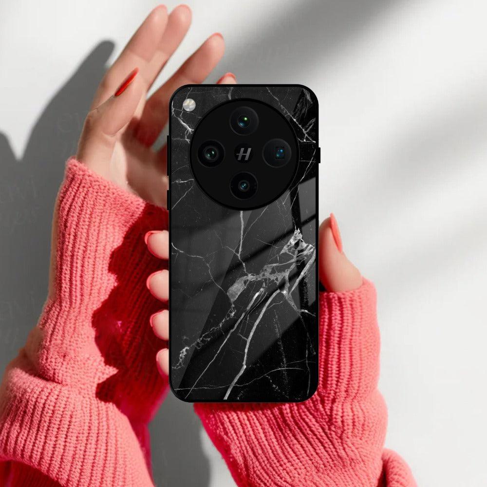 Black Marble Patter Glass Case Cover For Oppo - ShopOnCliQ