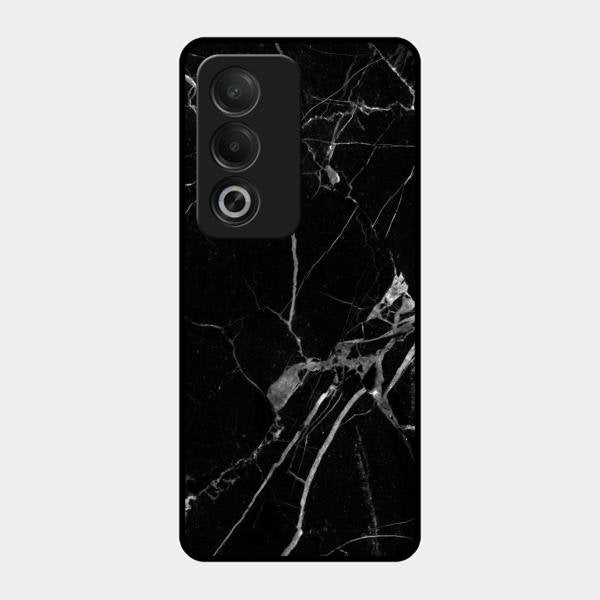 Black Marble Patter Glass Case Cover For Oppo K12X 5G