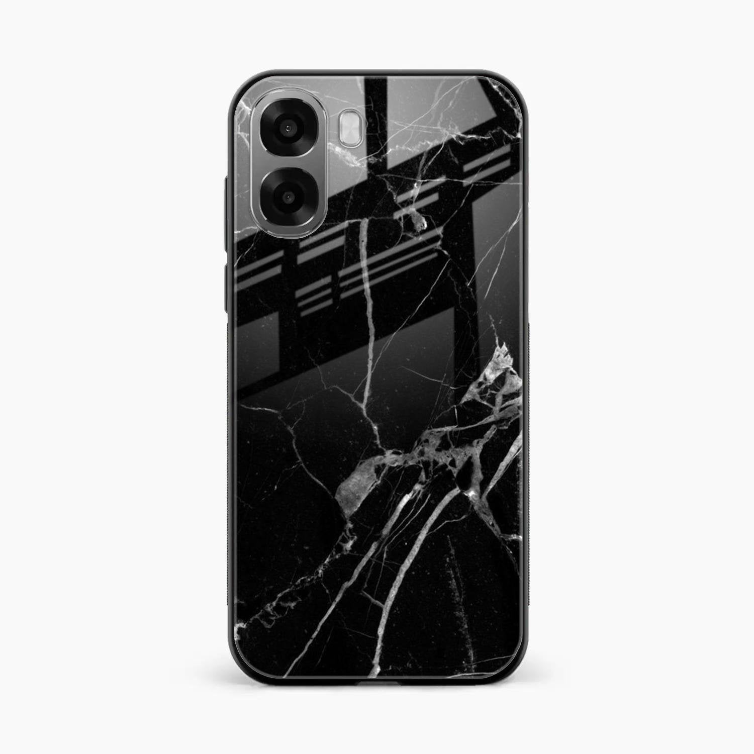 Black Marble Patter Glass Case Cover For Oppo K14x 5G