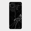 Black Marble Patter Glass Case Cover For Oppo Reno 10 5G