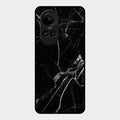 Black Marble Patter Glass Case Cover For Oppo Reno 10 Pro 5G