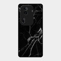 Black Marble Patter Glass Case Cover For Oppo Reno 11 Pro 5G