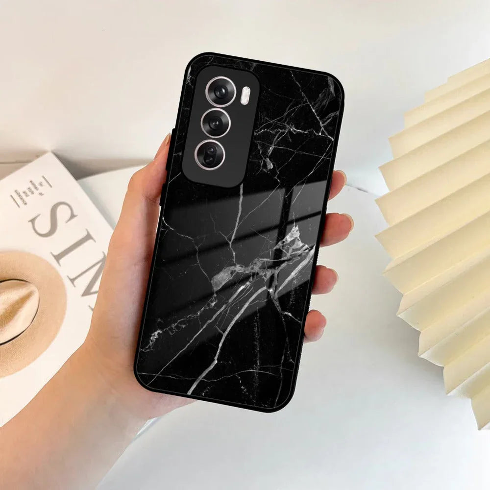 Black Marble Patter Glass Case Cover For Oppo - ShopOnCliQ