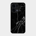 Black Marble Patter Glass Case Cover For Oppo Reno 13 5G