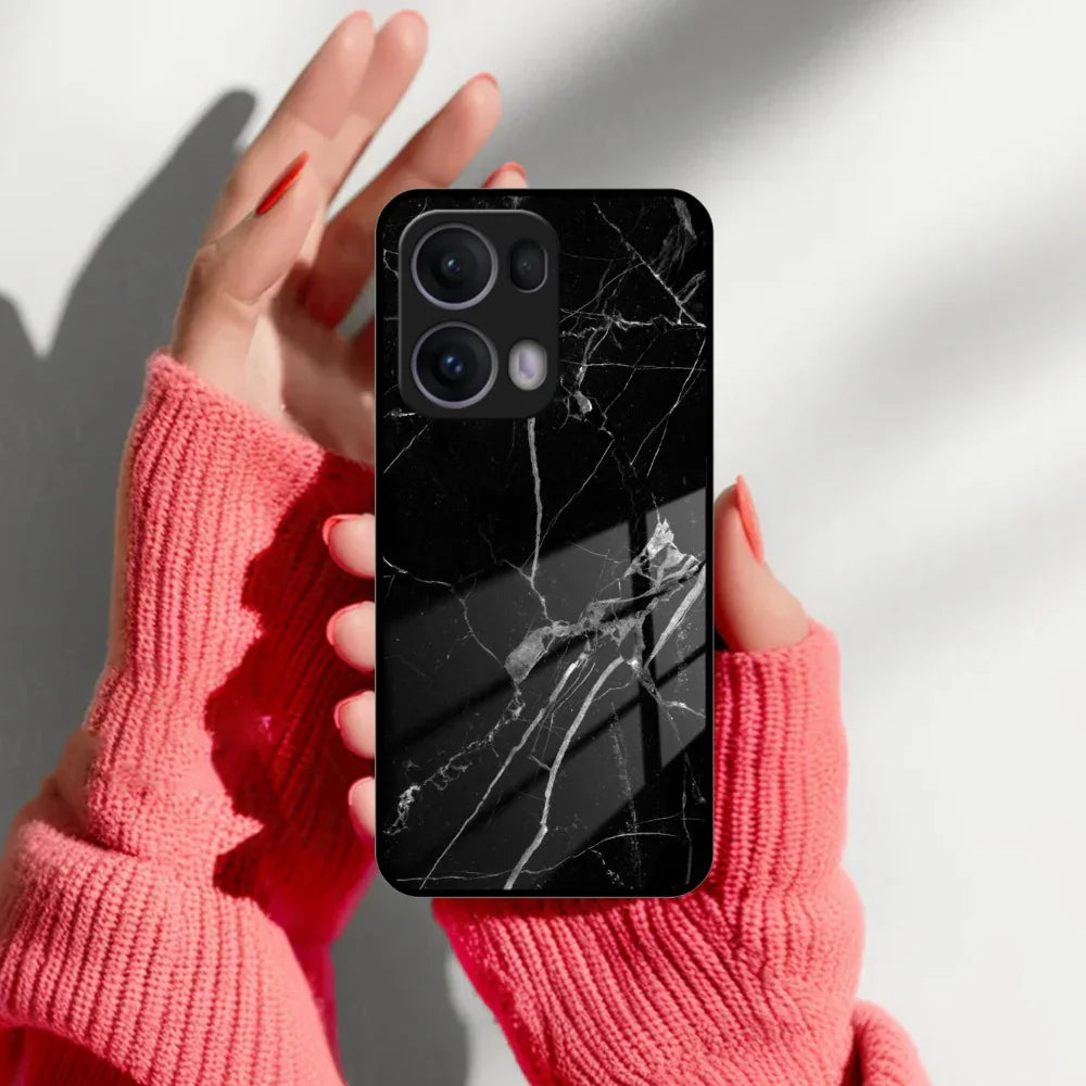 Black Marble Patter Glass Case Cover For Oppo - ShopOnCliQ