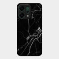 Black Marble Patter Glass Case Cover For Oppo Reno 14 5G