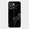 Black Marble Patter Glass Case Cover For Oppo Reno 14 Pro 5G