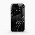 Black Marble Patter Glass Case Cover For Oppo Reno 15 5G