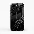 Black Marble Patter Glass Case Cover For Oppo Reno 15 Pro 5G