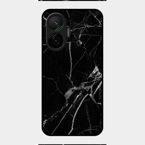 Black Marble Patter Glass Case Cover For Poco F7 5G