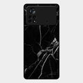 Black Marble Patter Glass Case Cover For Poco X4 Pro 5G