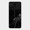Black Marble Patter Glass Case Cover For Poco X6 Pro 5G