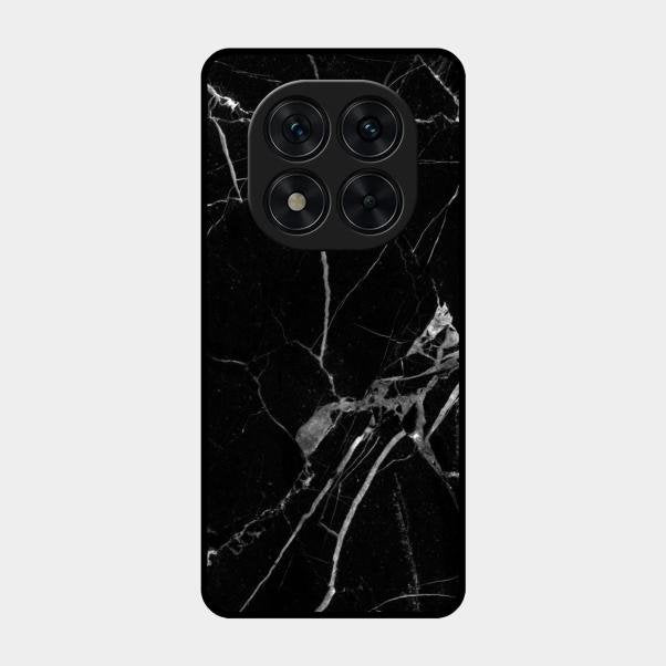 Black Marble Patter Glass Case Cover For Poco X7 5G