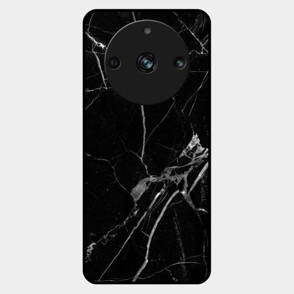 Black Marble Patter Glass Case Cover For Realme 11 Pro 5G