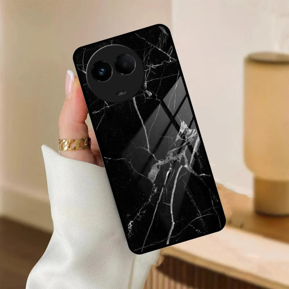 Black Marble Patter Glass Case Cover For Realme/Narzo - ShopOnCliQ