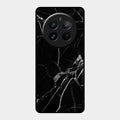 Black Marble Patter Glass Case Cover For Realme 12 Pro Plus 5G