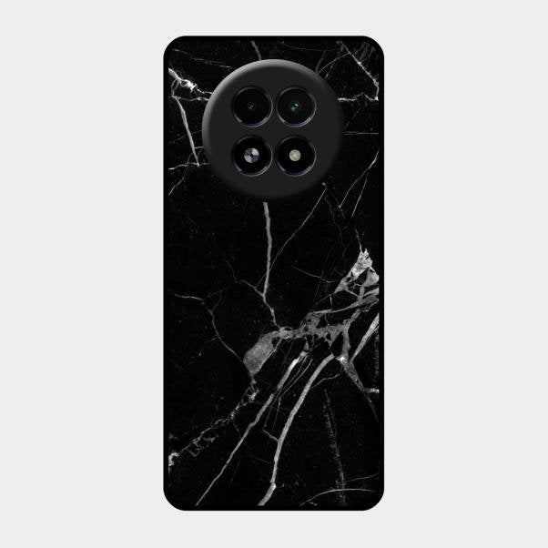 Black Marble Patter Glass Case Cover For Realme 13 5G