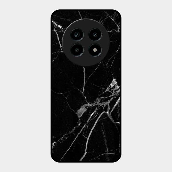 Black Marble Patter Glass Case Cover For Realme 13 Pro 5G