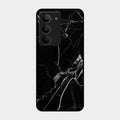 Black Marble Patter Glass Case Cover For Realme 14X 5G