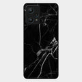 Black Marble Patter Glass Case Cover For Realme 9 Pro 5G