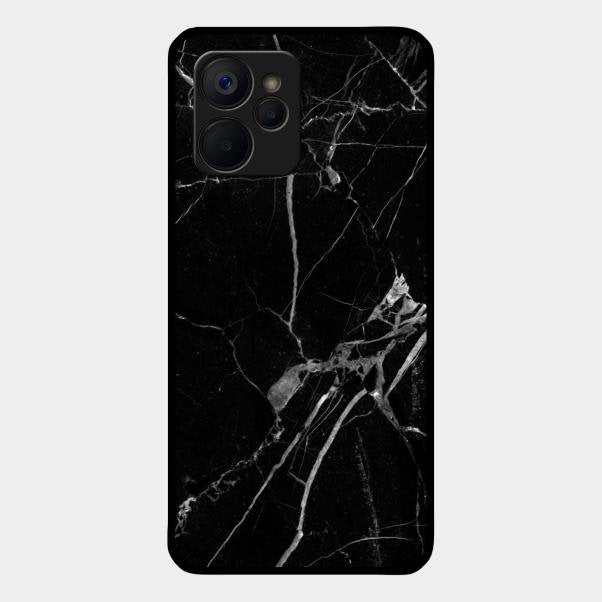 Black Marble Patter Glass Case Cover For Realme 9I 5G