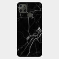 Black Marble Patter Glass Case Cover For Realme C21Y