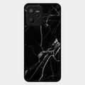 Black Marble Patter Glass Case Cover For Realme C35