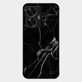 Black Marble Patter Glass Case Cover For Realme C55
