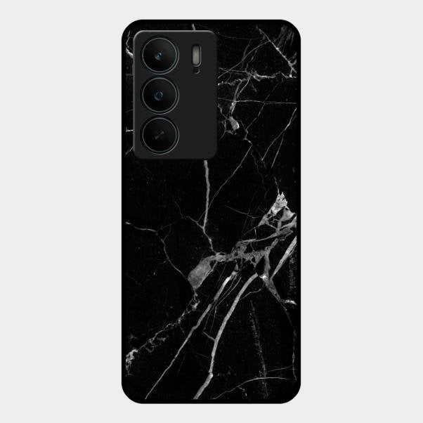 Black Marble Patter Glass Case Cover For Realme C75 5G