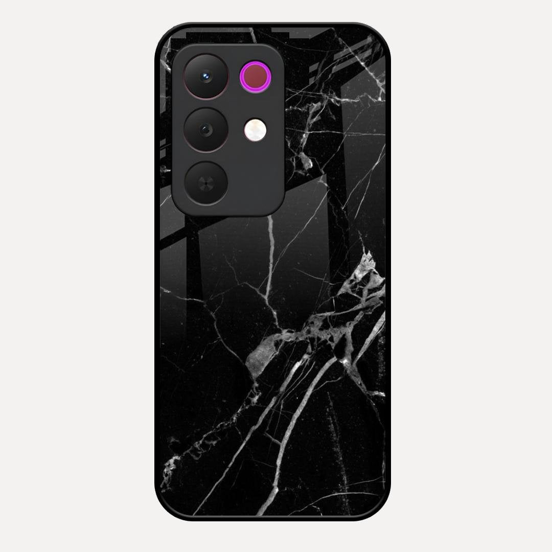 Black Marble Patter Glass Case Cover For Realme C85 5G