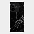 Black Marble Patter Glass Case Cover For Realme Gt 7 5G