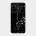 Black Marble Patter Glass Case Cover For Realme Gt 7 Pro