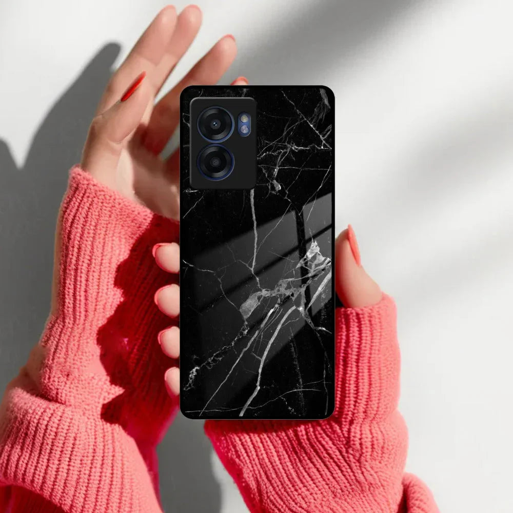 Black Marble Patter Glass Case Cover For Realme/Narzo - ShopOnCliQ