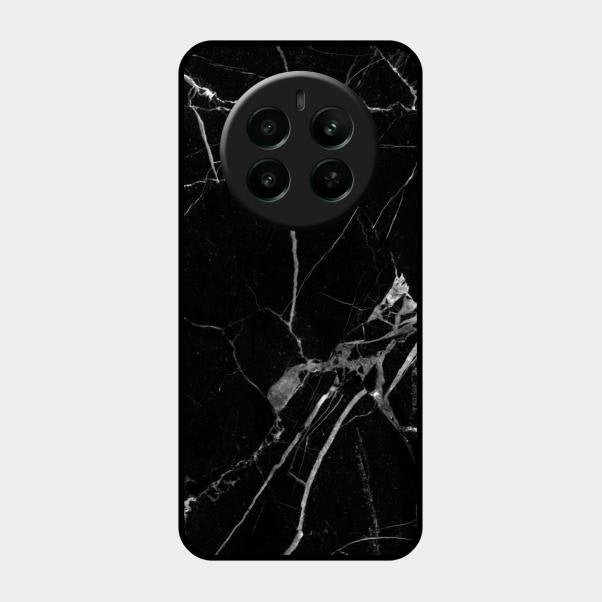 Black Marble Patter Glass Case Cover For Realme Narzo 70 Pro 5G