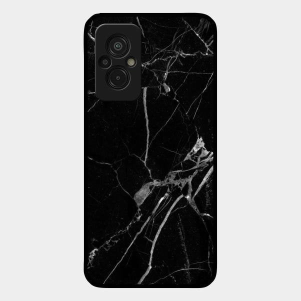 Black Marble Patter Glass Case Cover For Redmi 11 Prime 4G