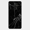Black Marble Patter Glass Case Cover For Redmi 9 Prime