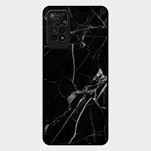 Black Marble Patter Glass Case Cover For Redmi Note 11 Pro 5G