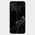 Black Marble Patter Glass Case Cover For Redmi Note 12 5G