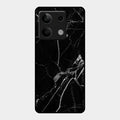 Black Marble Patter Glass Case Cover For Redmi Note 13 5G